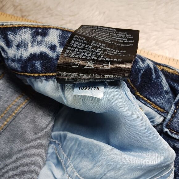 WT02 Acid Wash Denim Jeans Men's 32x30(29) Stretch Faux Double Knee Blue........ - Picture 8 of 14